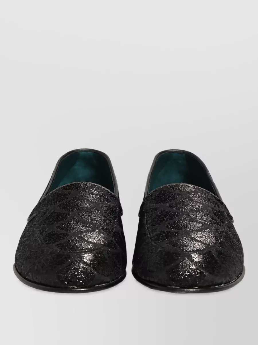 Dolce&Gabbana leather glitter brocade loafers