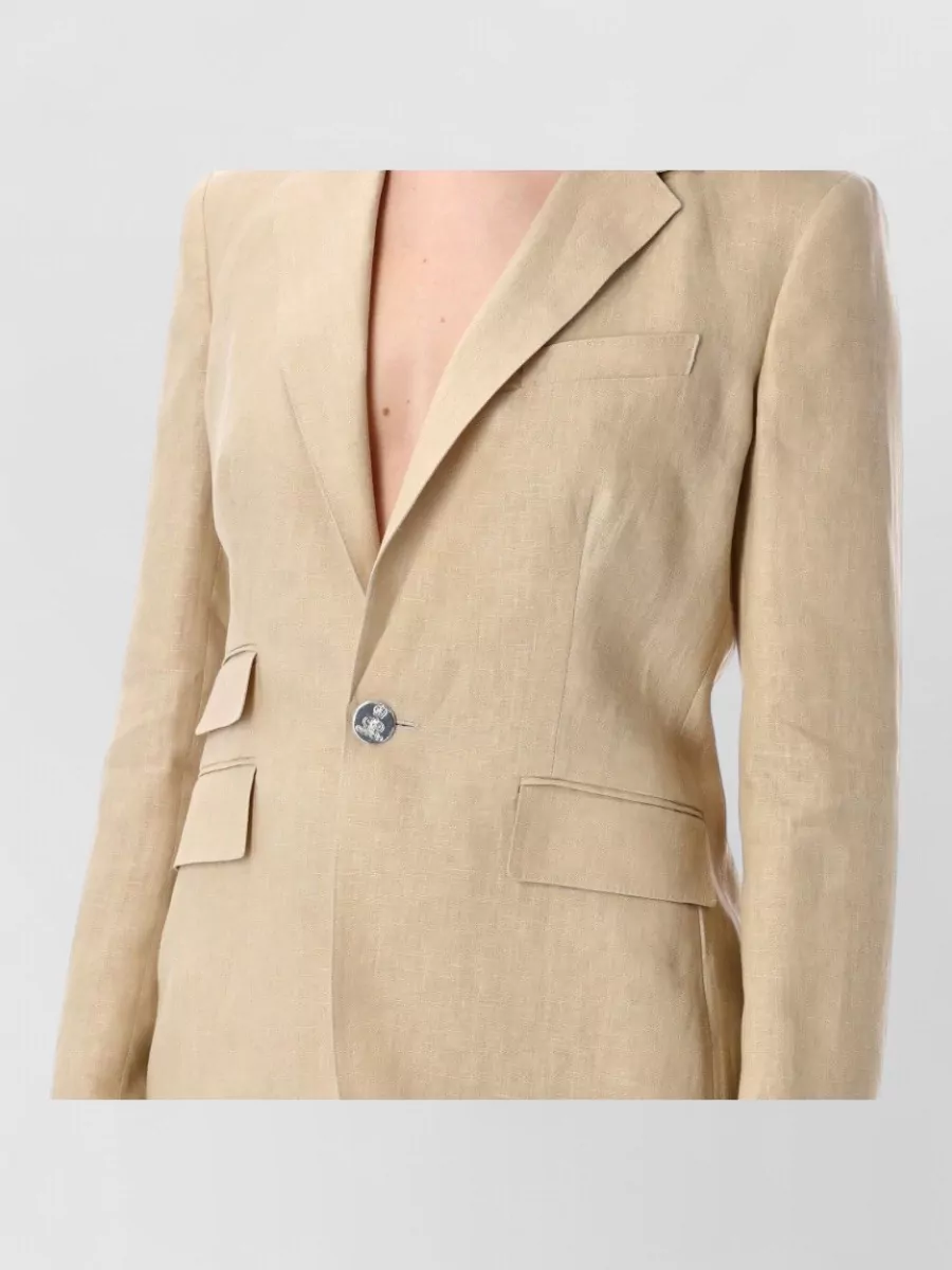 Ralph Lauren Linen Slim-Fit Single-Breasted Blazer