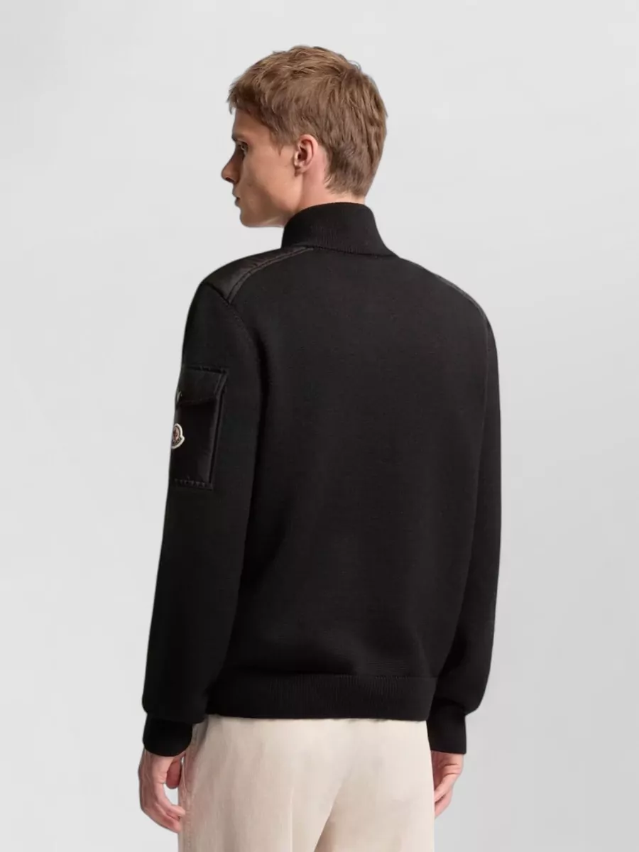 Moncler Wool Padded Ribbed Zip-Up Cardigan