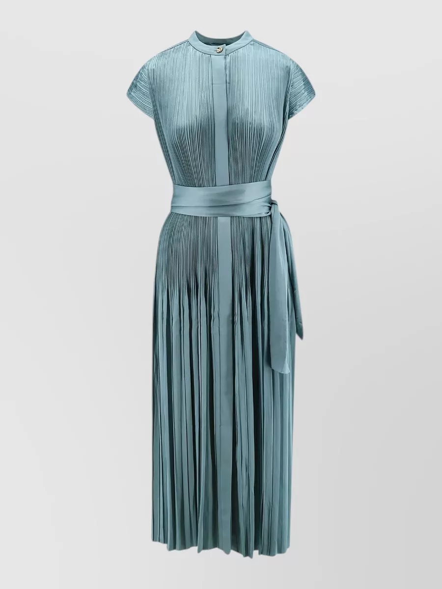 Joseph Pleated Sleeveless Satin Midi Dress
