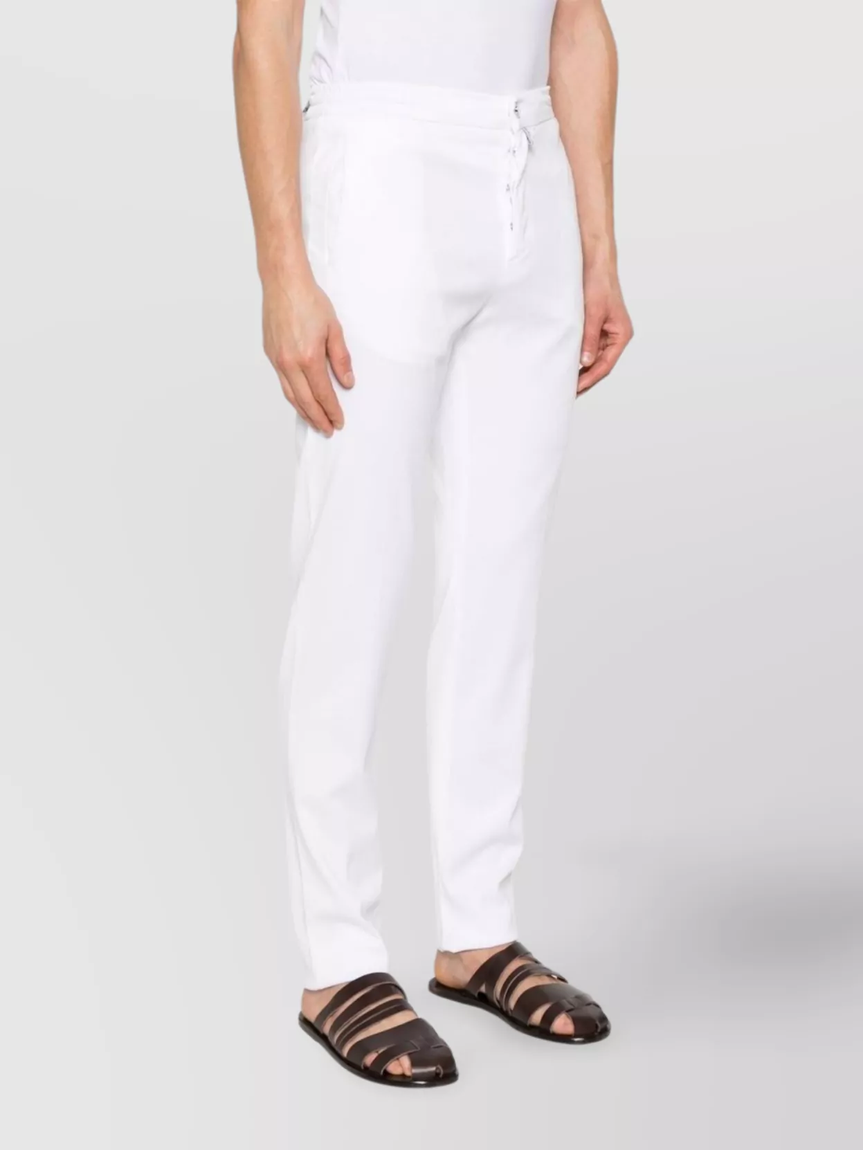 Kiton Straight Leg Trousers With Rear And Side Pockets