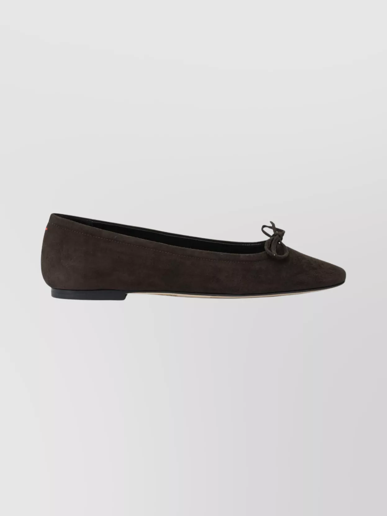 Aeyde Suede Ballerina Shoes Bow Detail In Brown