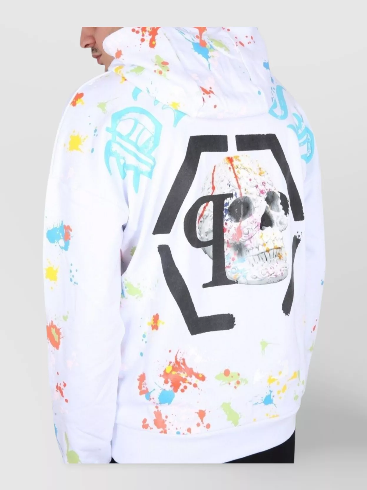 Philipp Plein Graphic Print Hoodie Multicolor Splatter