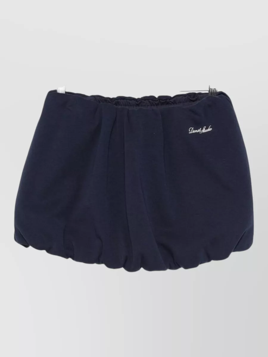 Dunst gathered logo-embroidered mini skirt