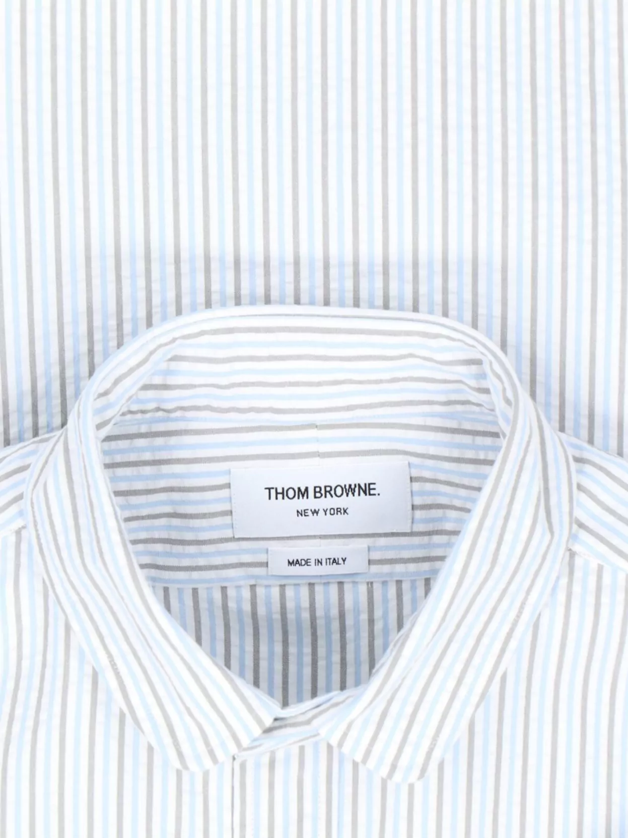 Thom Browne Striped Short Sleeve Shirt With Chest Pocket