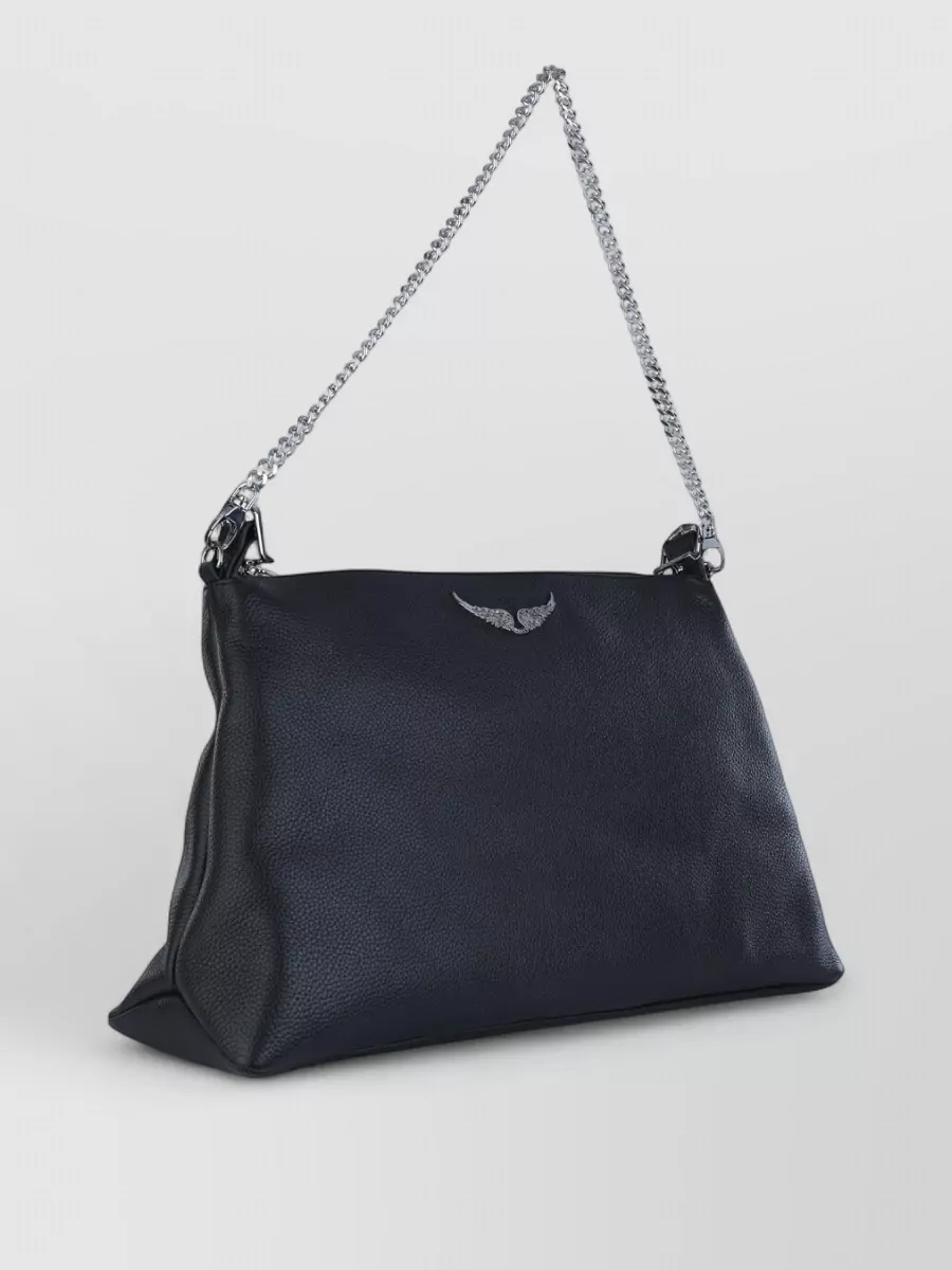 Zadig & Voltaire Shoulder Bag Adjustable Chain Strap Textured Surface