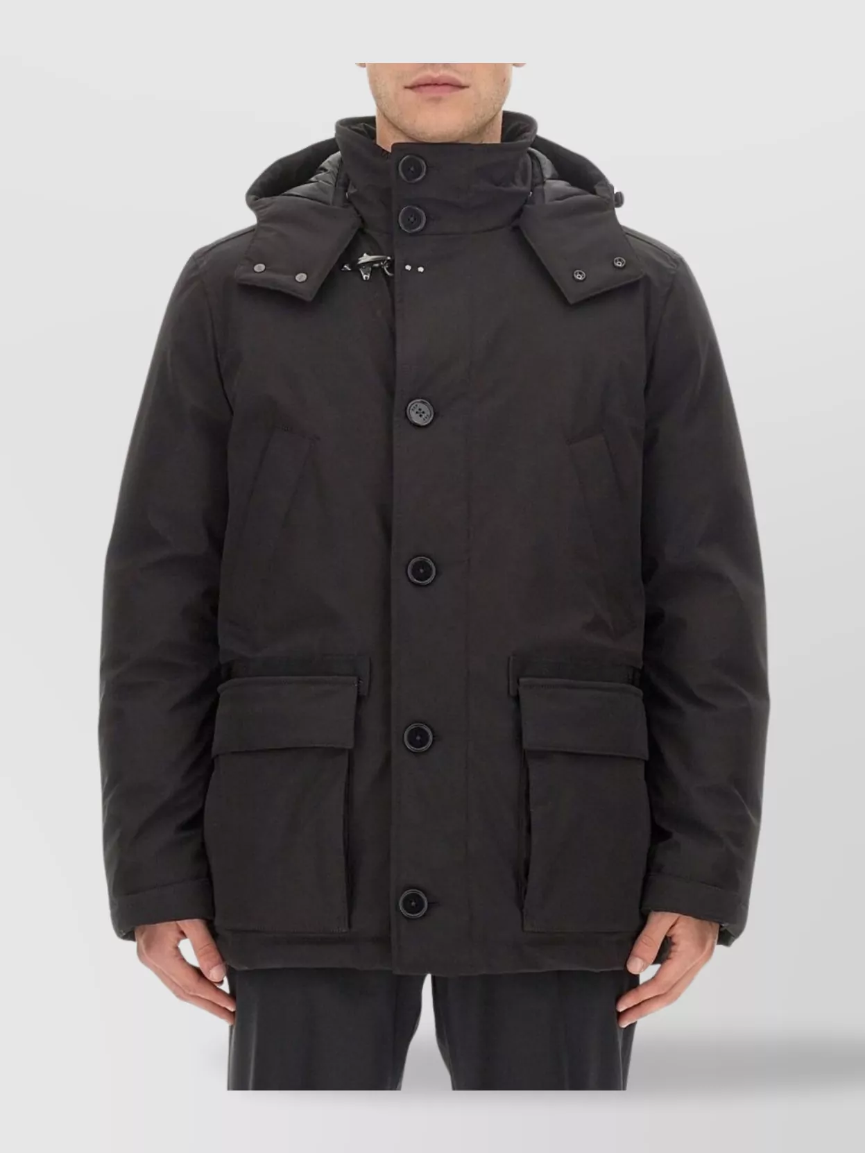 Fay Quilted Hooded Jacket Adjustable Cuffs