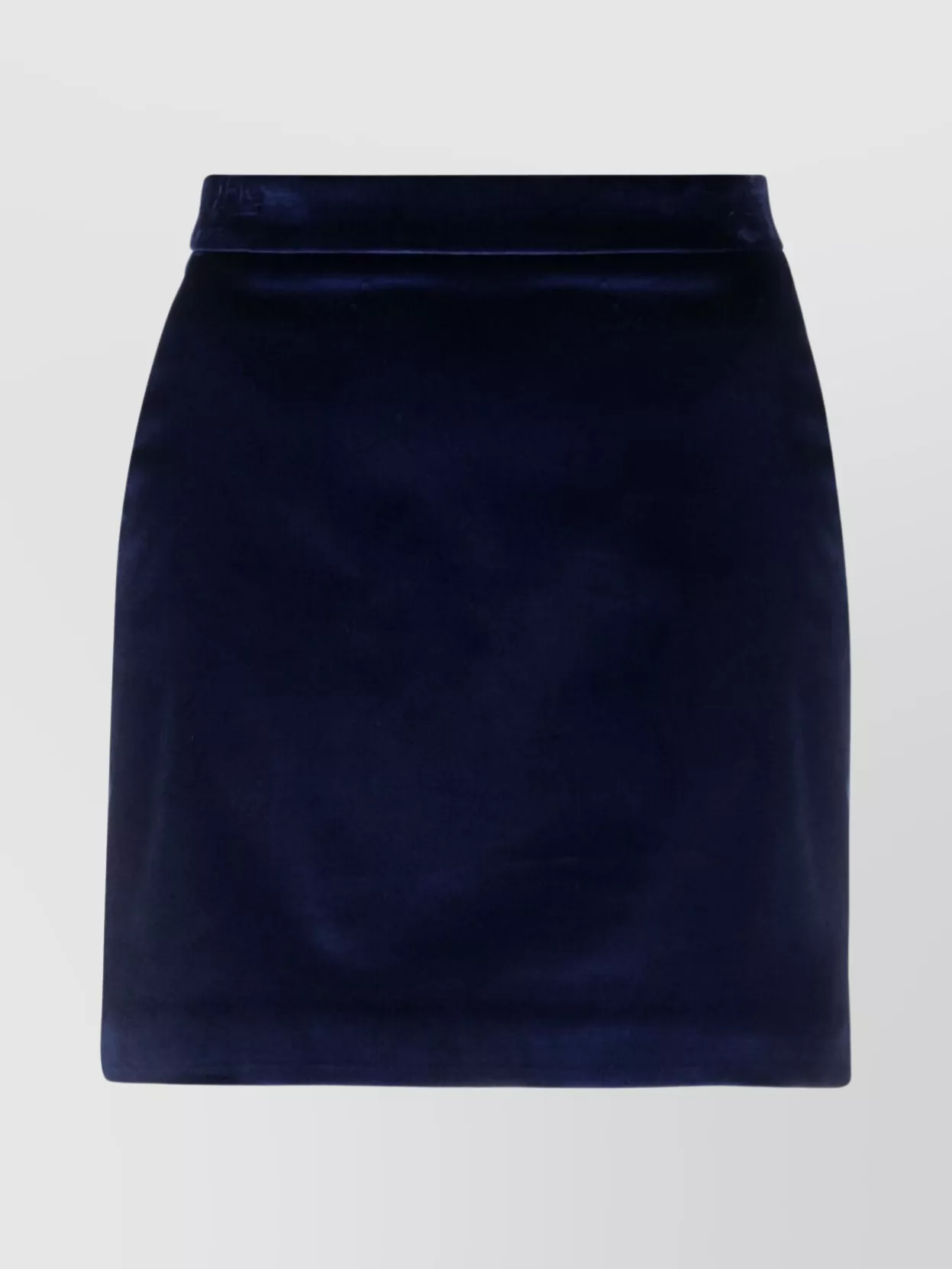 Shop Bally Velvet Buttoned Waist Skirt In Blue