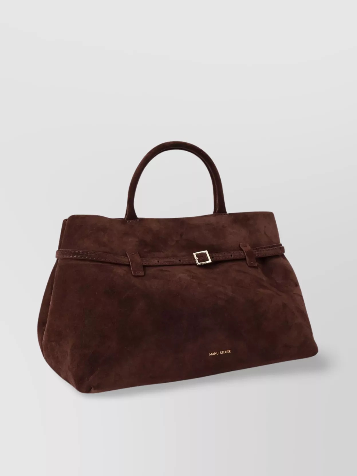 Manu Atelier Medium Suede Shoulder Bag