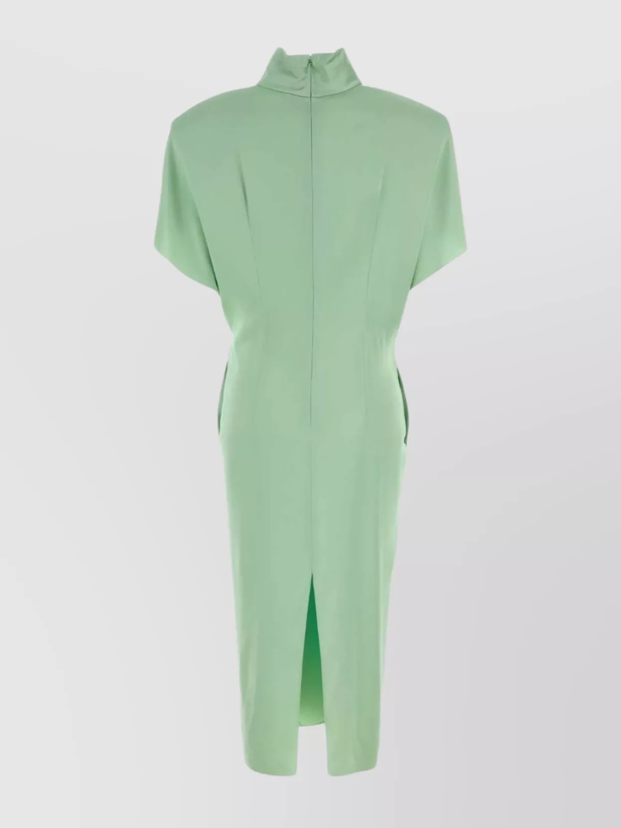Stella Mccartney Cap-sleeve Halterneck Twist Midi Dress In Green