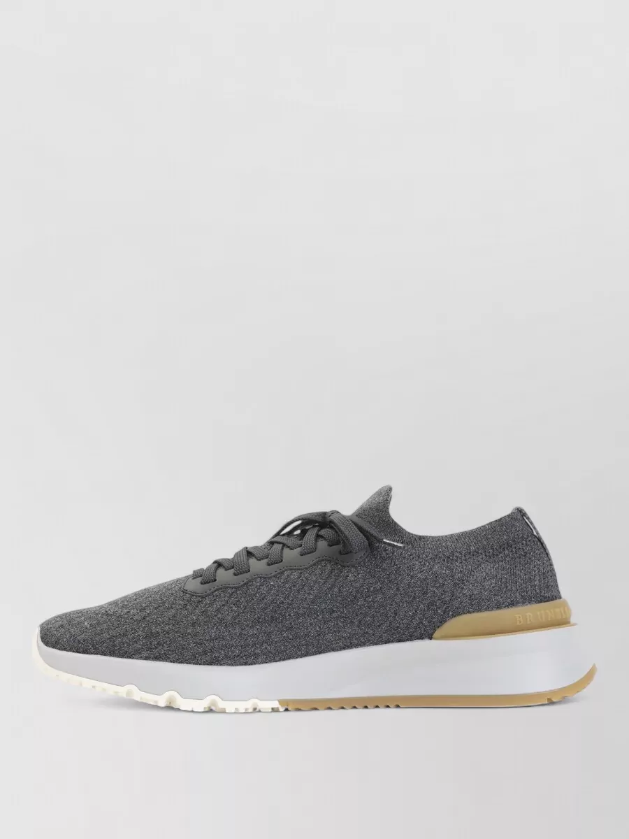 Brunello Cucinelli Cotton Knit Lace-Up Sneakers