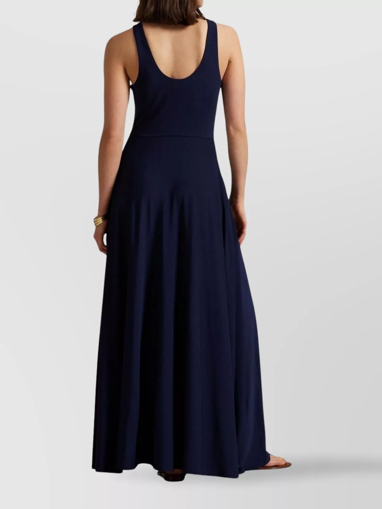 Ralph Lauren Cotton Dress With Fitted Bodice And Flared Skirt