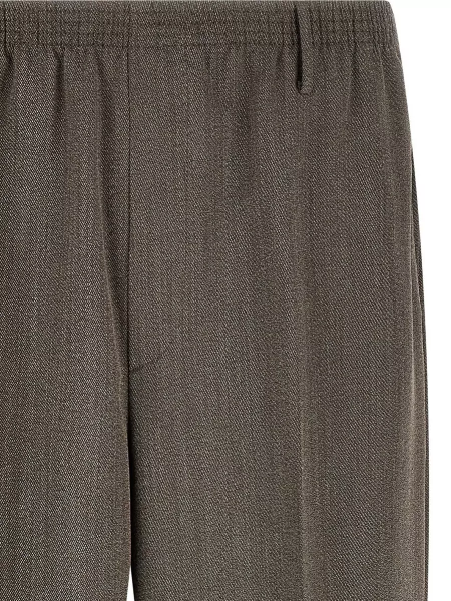 Cellar Door Virgin Wool Tapered Wide-Leg Trousers