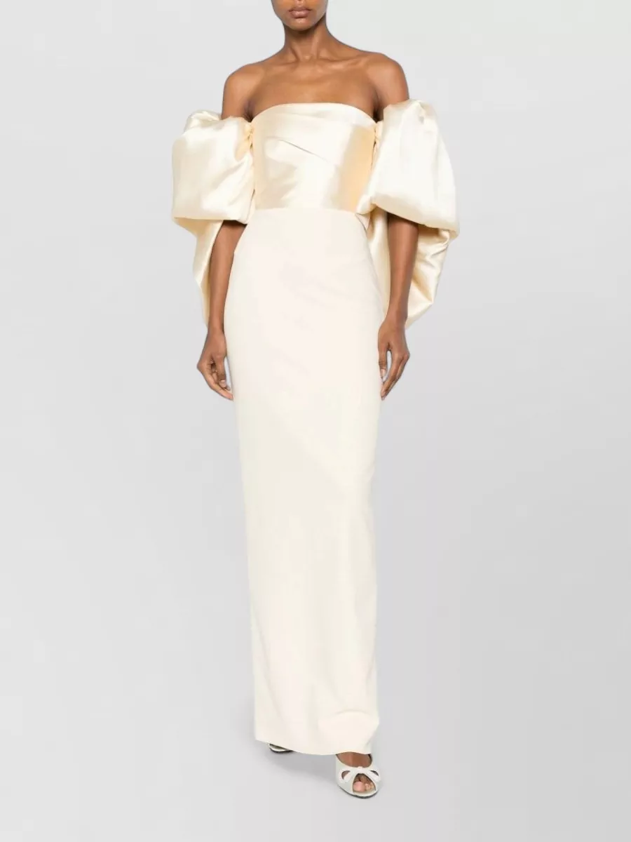 Solace London Off-Shoulder Puff-Sleeve Maxi Dress