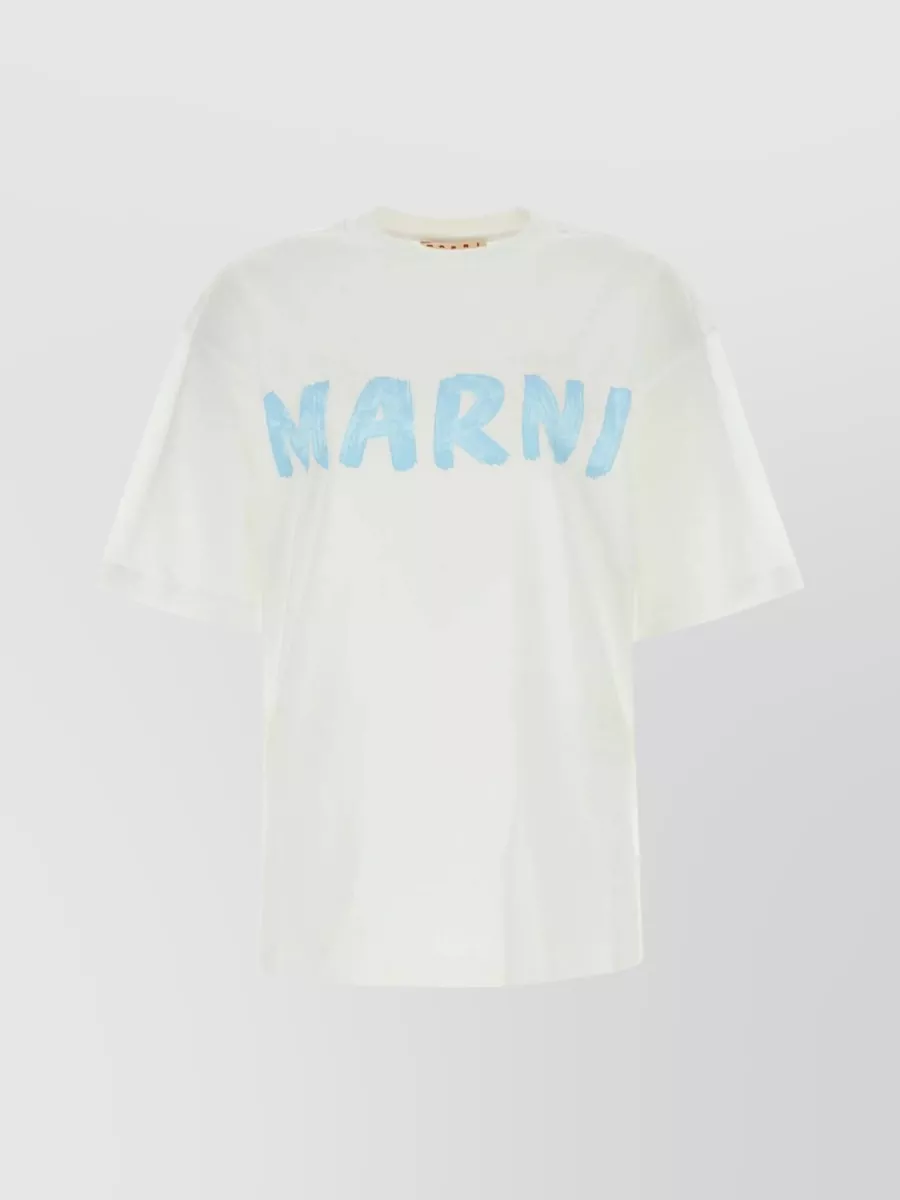 Shop Marni Relaxed Fit Cotton T-shirt In Blue