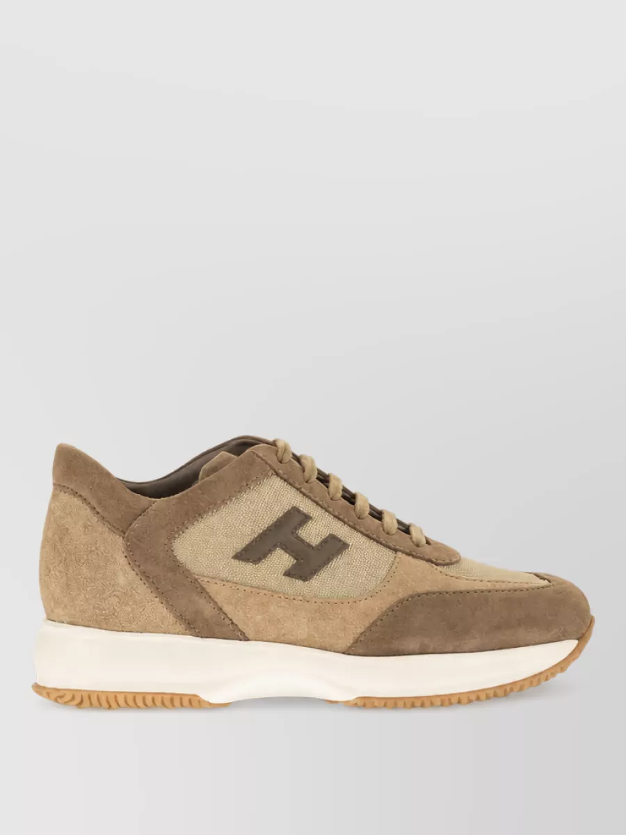 Hogan Suede And Fabric Lace-Up Shoes