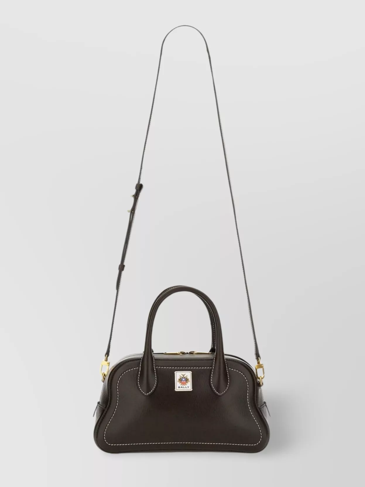 Bally Stitching Contrast Detachable Strap Top Handles Bag