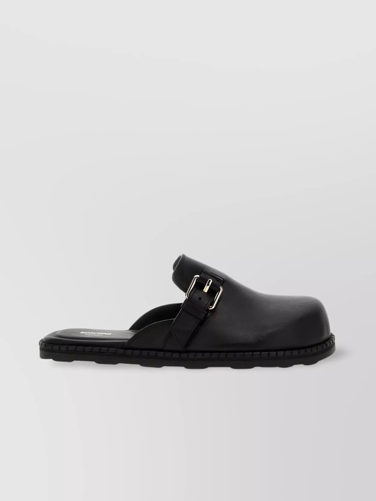 Moschino Buckle Detail Flat Sole Open Back