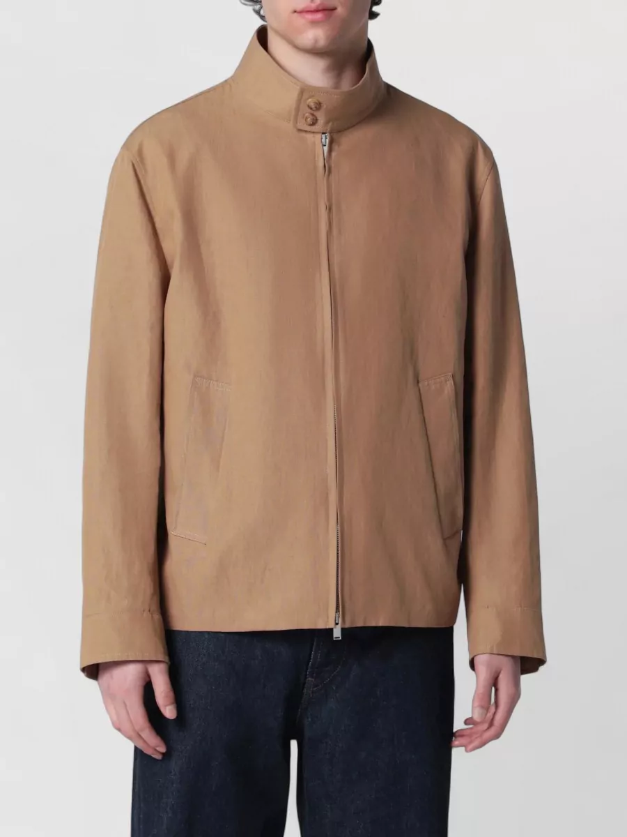 Lardini linen single-breasted coat