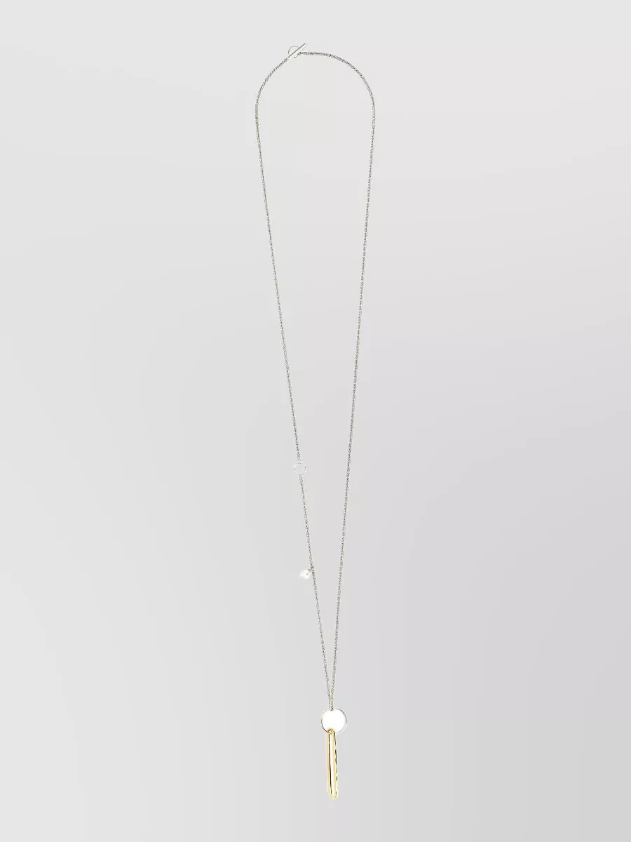 Jil Sander brass pendant necklace