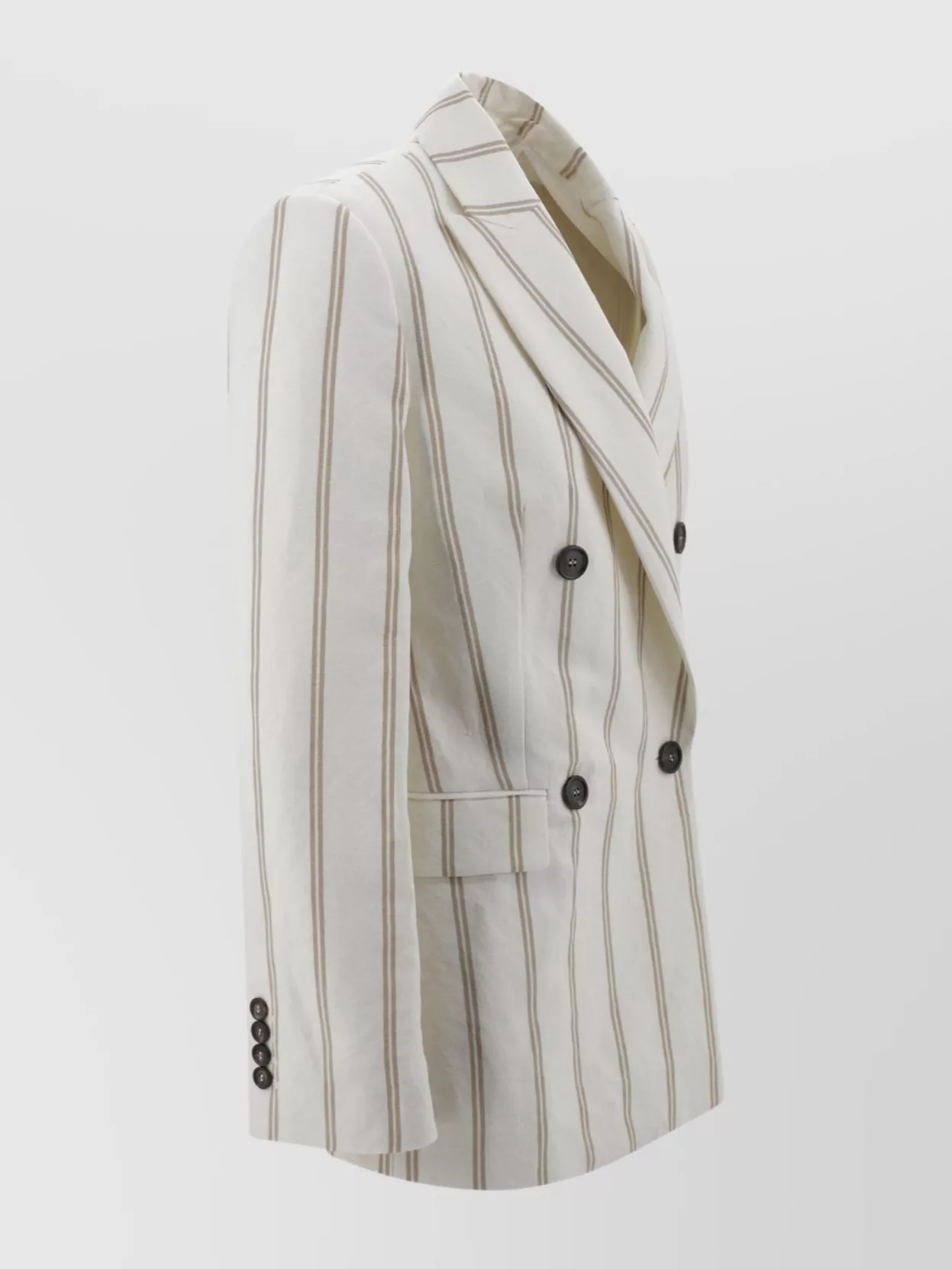 Brunello Cucinelli Button Detailing Striped Blazer
