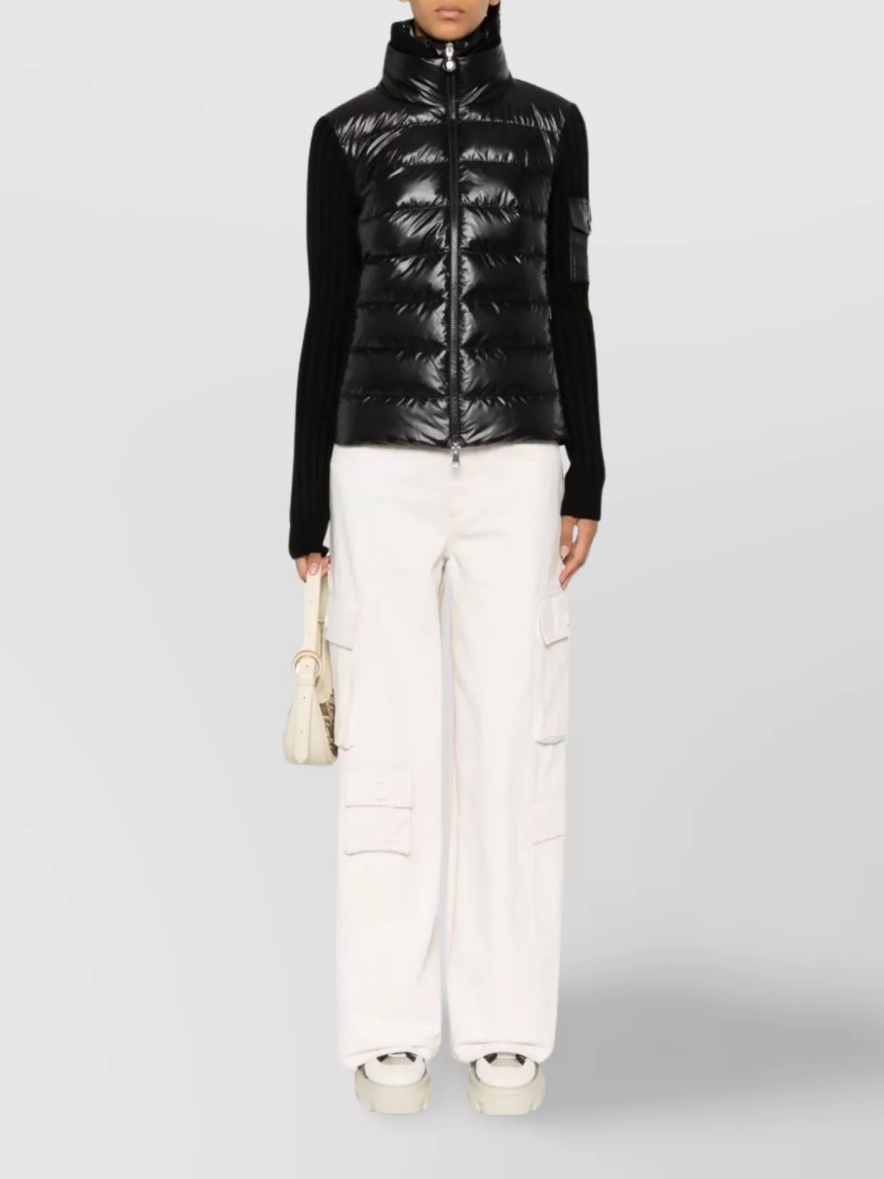 Moncler Padded Ribbed High-Neck Cardigan Jacket