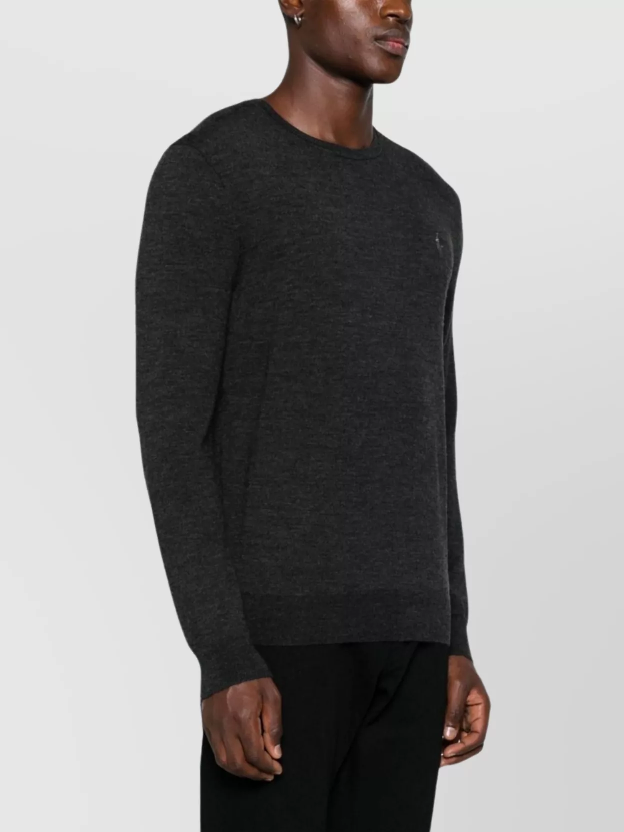 Ralph Lauren Crew Neck Wool Sweater With Mélange Effect