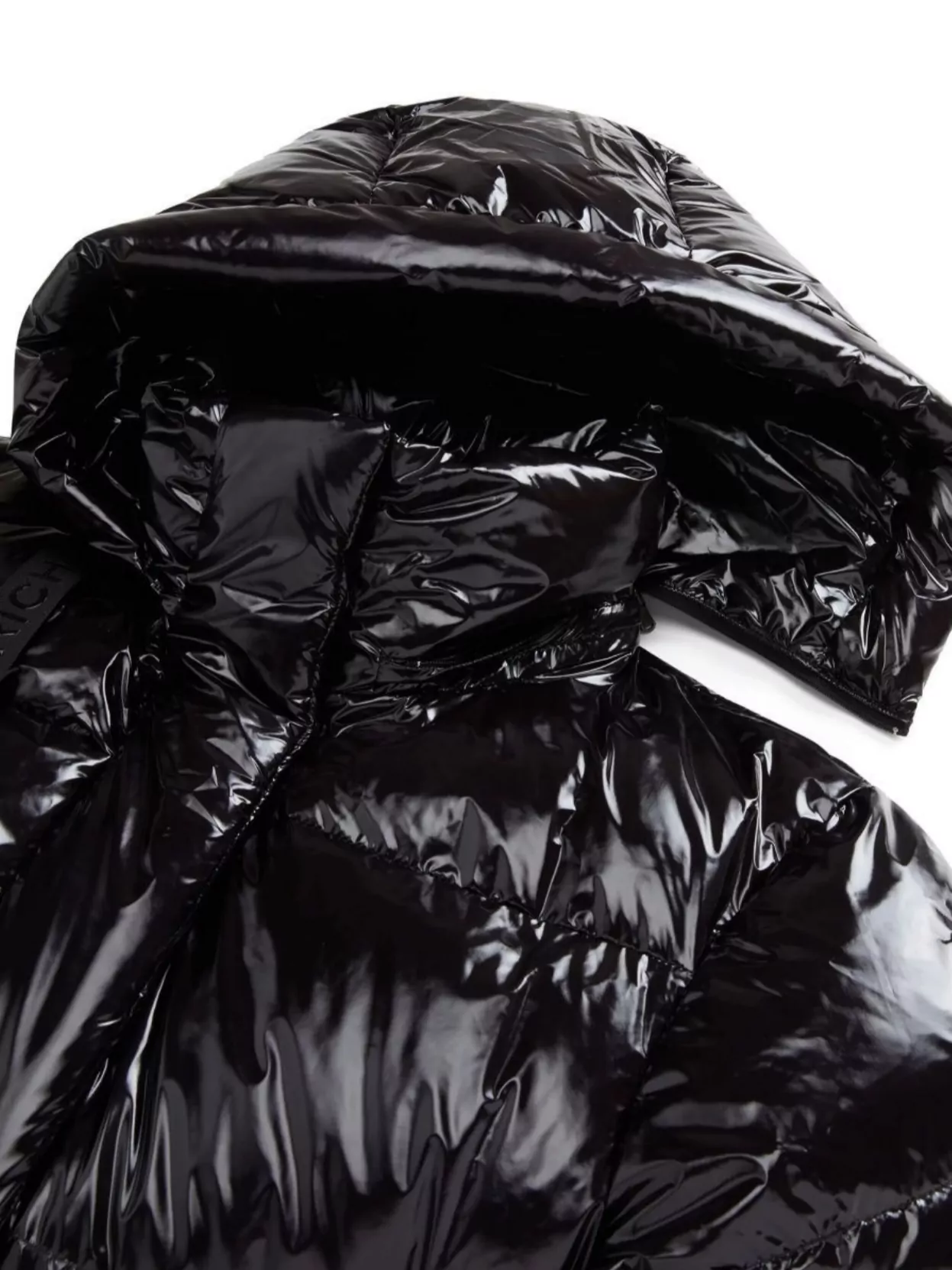 Woolrich Short Parka Glossy Hooded Front Pockets