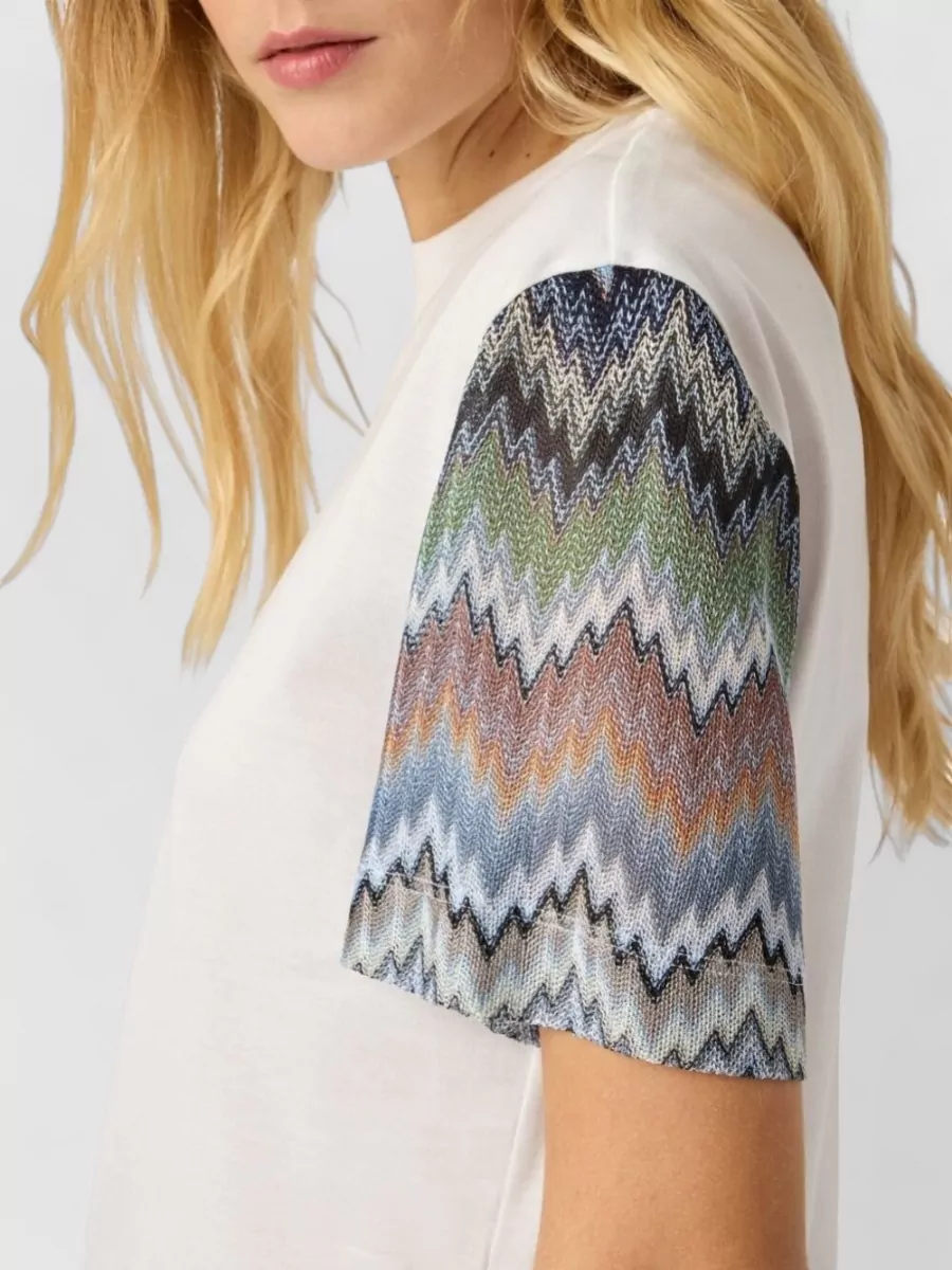 Missoni Short Sleeves Round Neck Nylon Silk Top