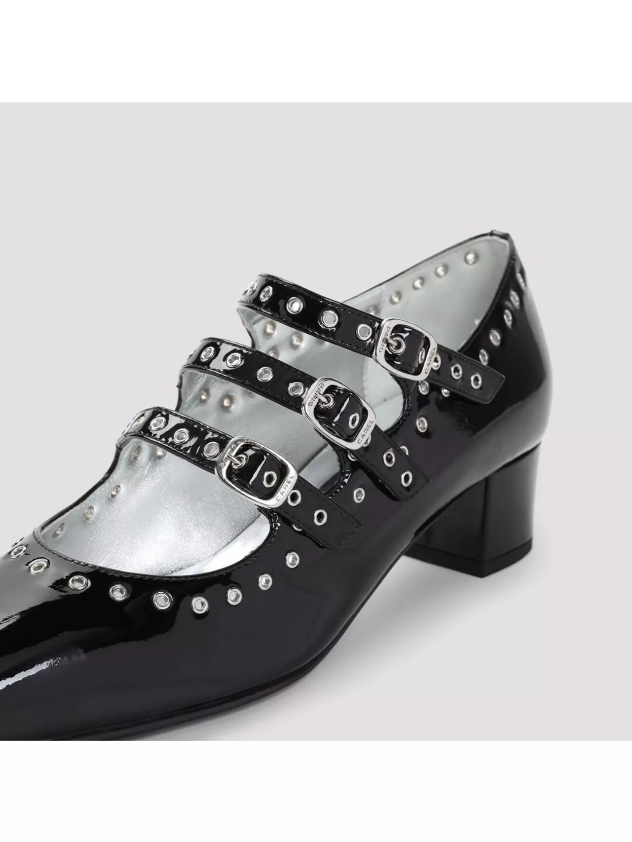 Carel Camden Mary Jane Eyelets Block Heel Pumps In Black