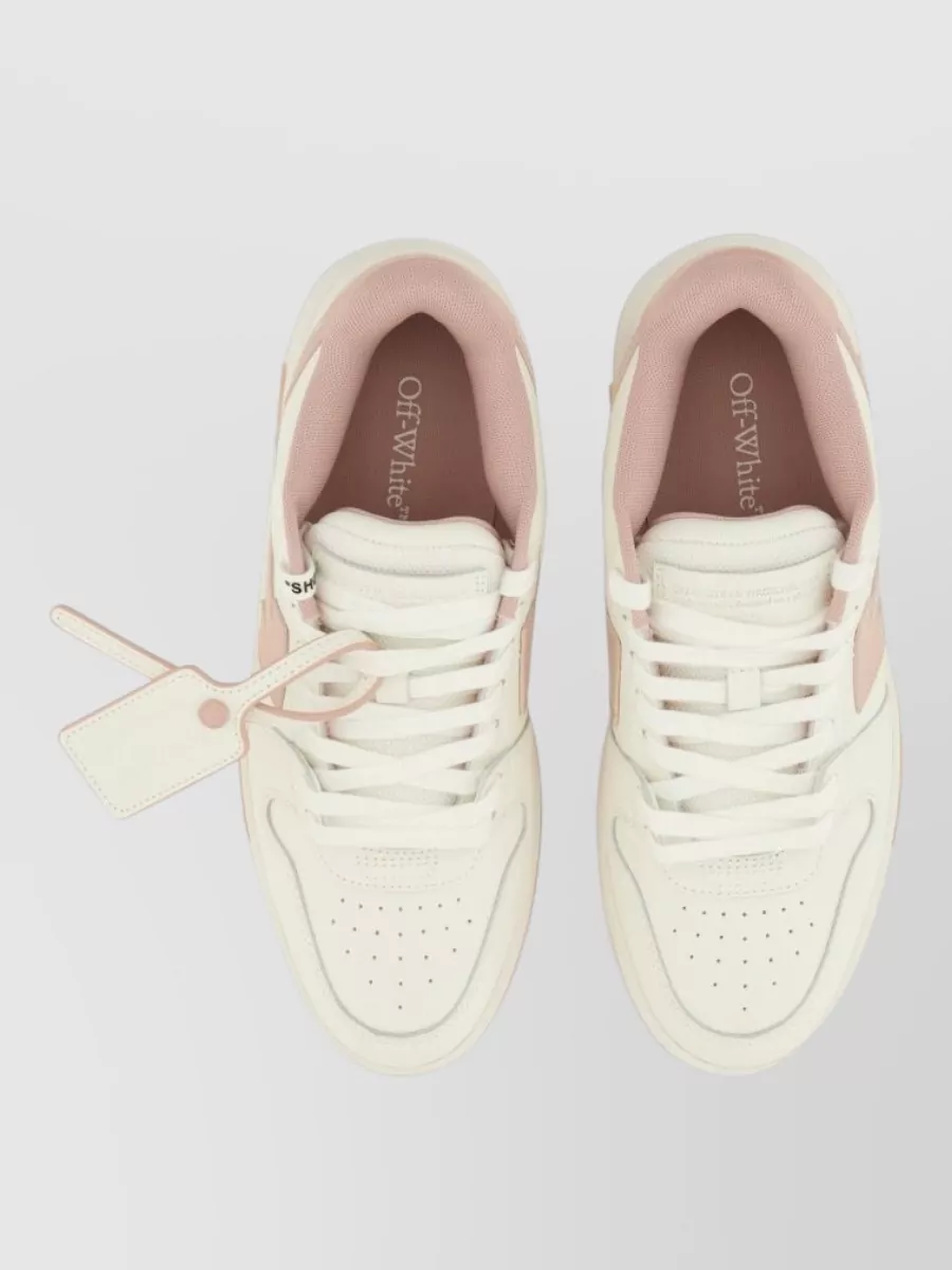Off-White Sneakers Perforated Toe Contrast Panel Rubber Sole