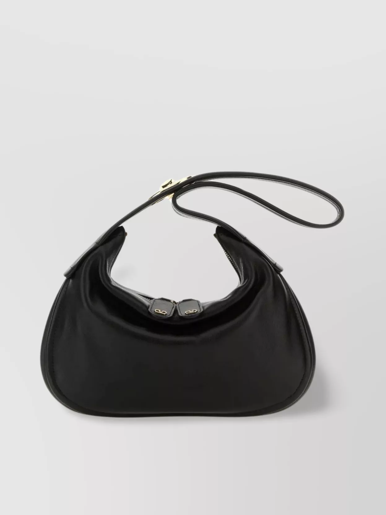 Valentino Garavani Small Go-hobo Shoulder Bag In Nappa Leather In Nero