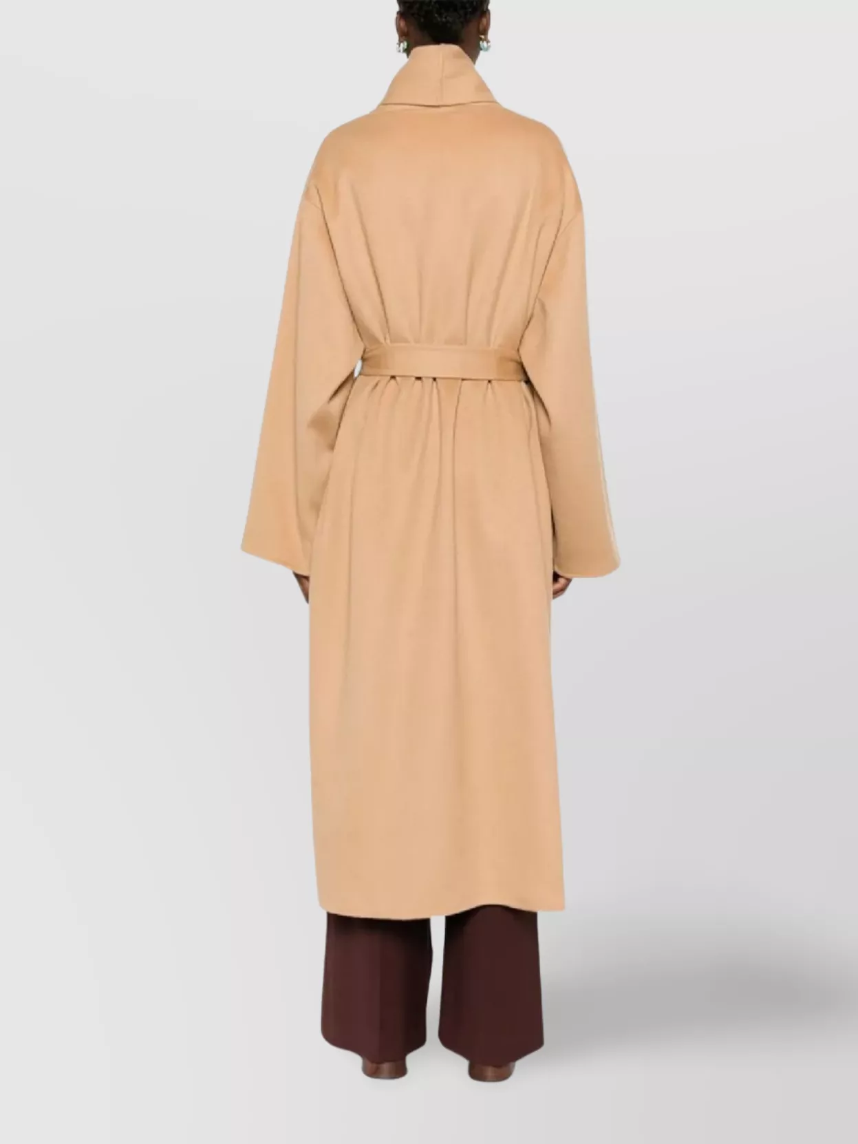Fabiana Filippi Waist Belted Long Length Shawl Collar Coat
