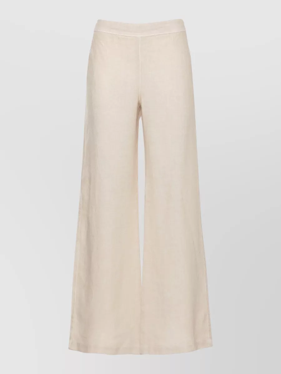 120% Lino Linen Wide-Leg Trousers
