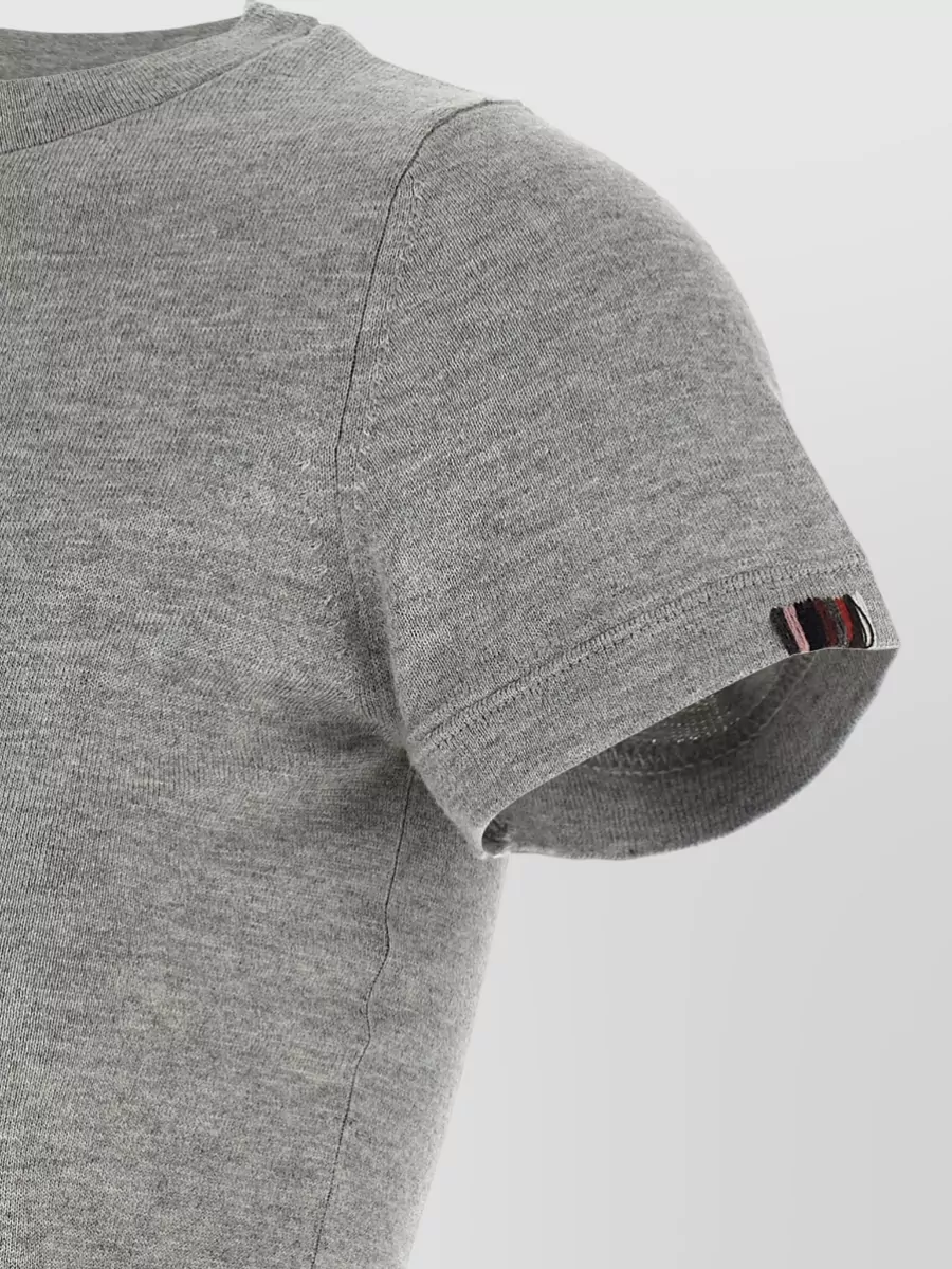 Extreme Cashmere Cashmere Blend Ribbed Crew Neck Short-Sleeve T-Shirt