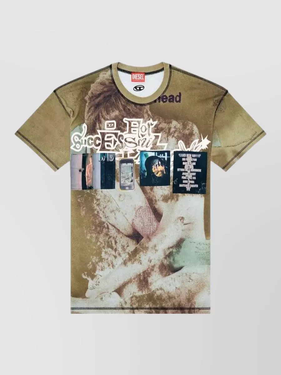Diesel Graphic-print cotton crewneck t-shirt