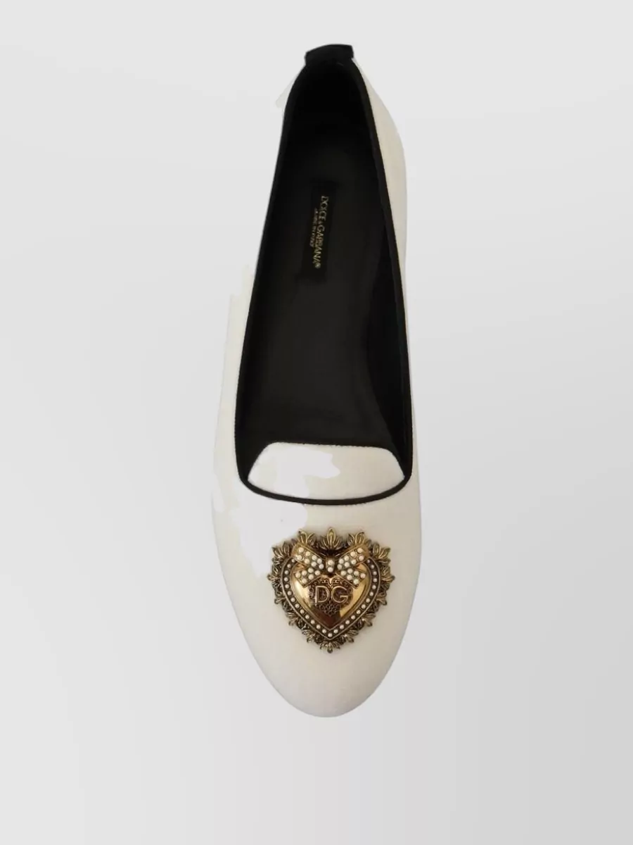 Dolce&Gabbana Velvet Embellished Ballerina Flats