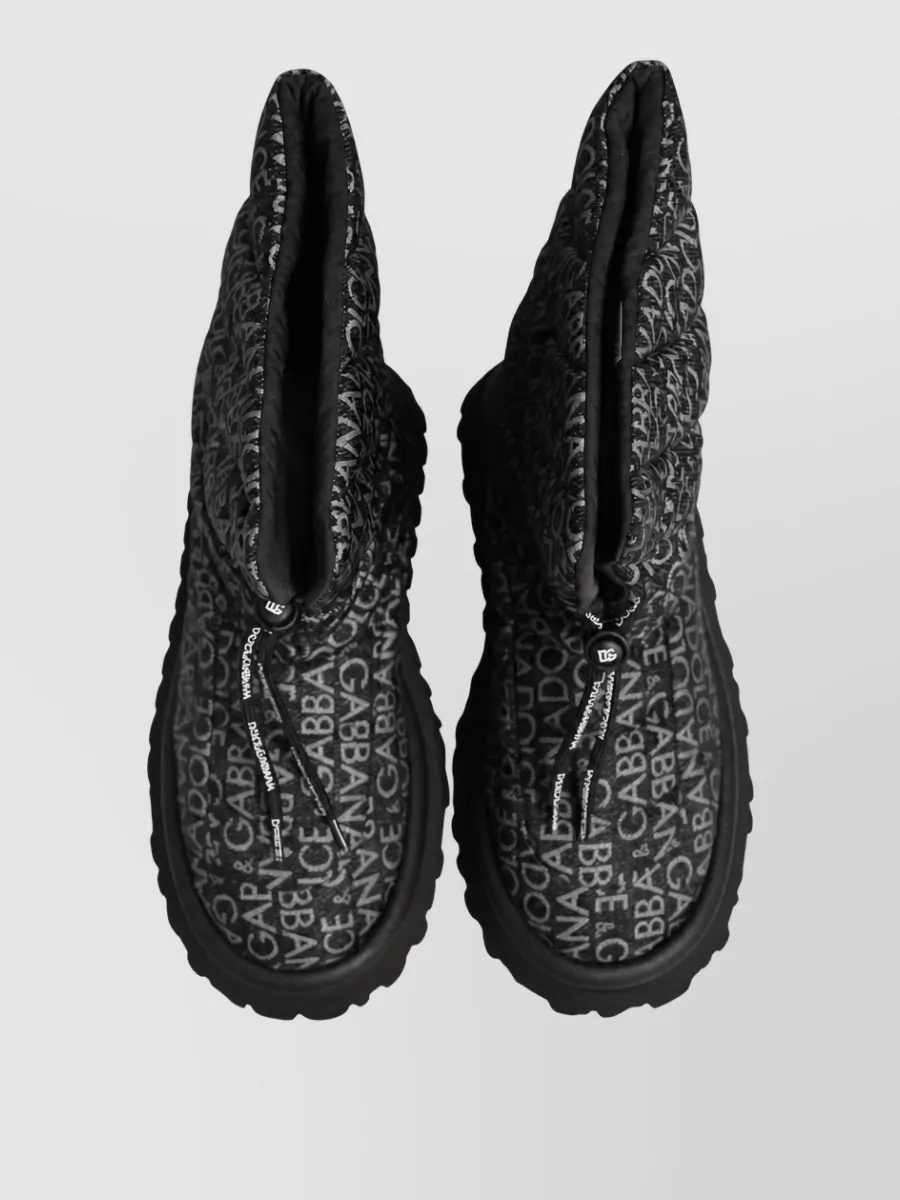 Dolce&Gabbana Logo Print Lace Up Snow Boots