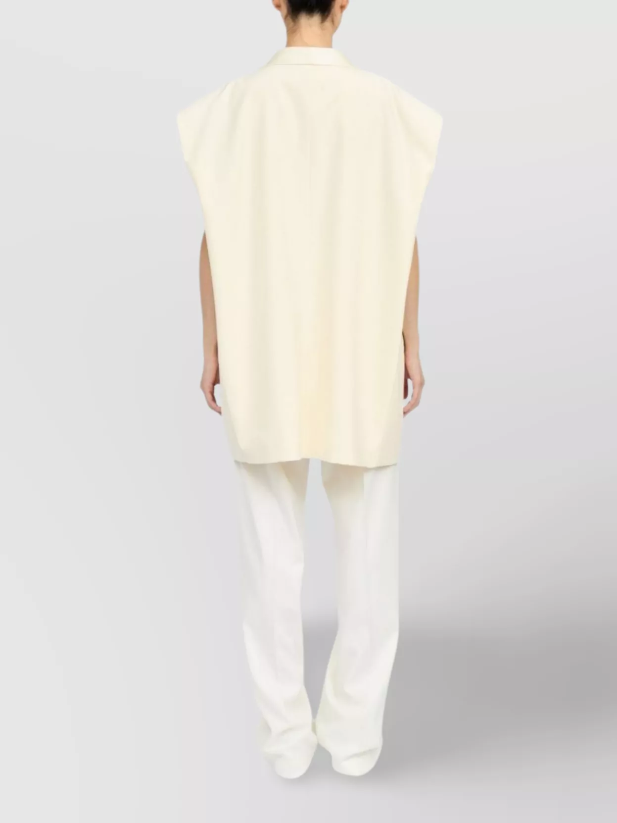 Shop Mm6 Maison Margiela Wool Sleeveless Longline Vest With Shawl Collar In Pink