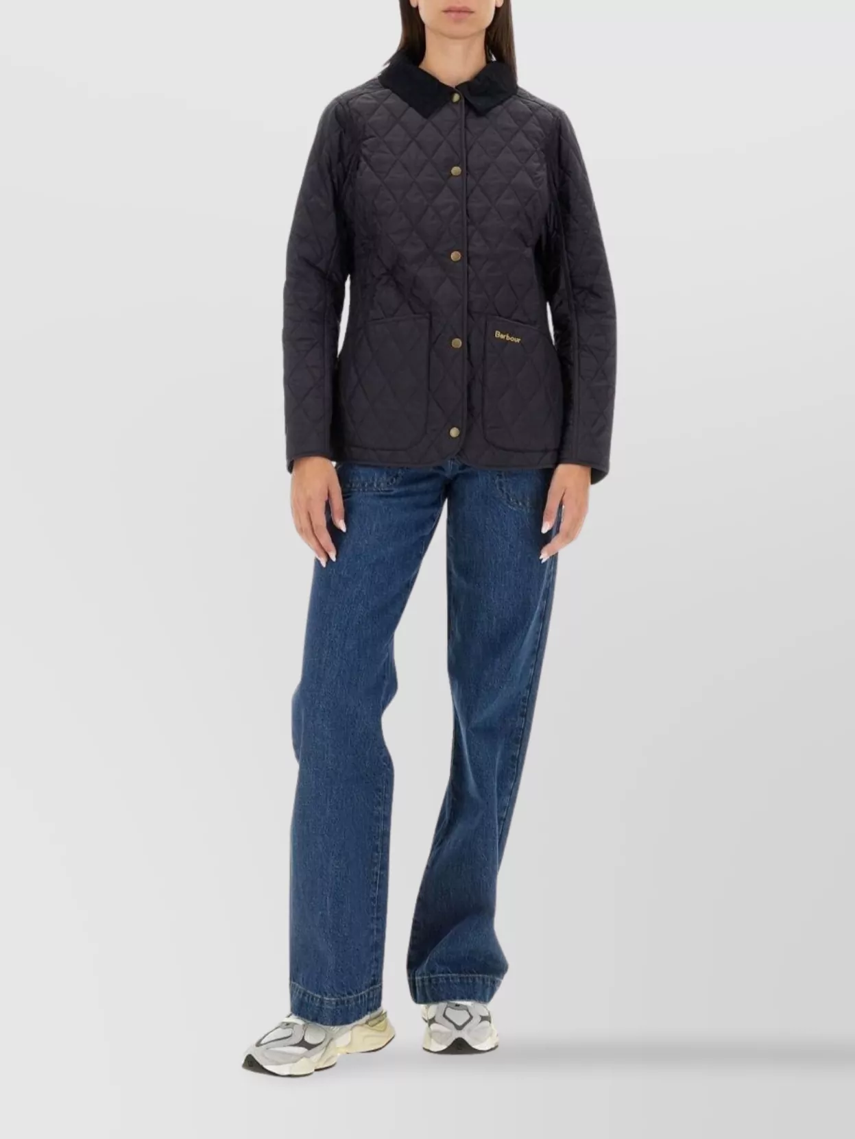 Barbour Annandale Quilted Press-stud Fastened Jacket In Blue