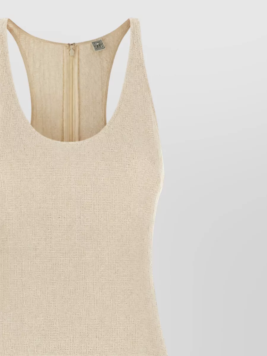 Totême Sleeveless Tweed-Effect Midi Dress