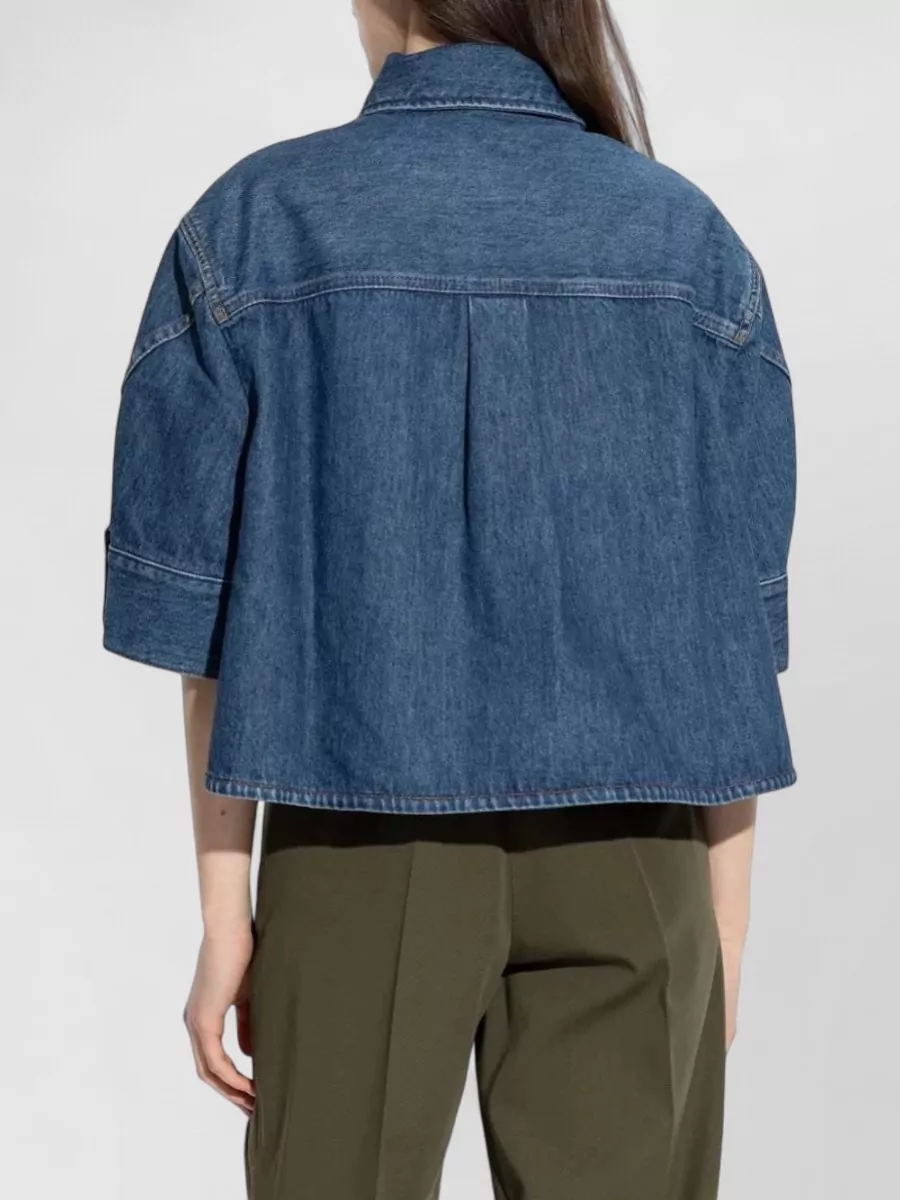 Givenchy Cocoon Cropped Shirt Short Sleeves Pocket