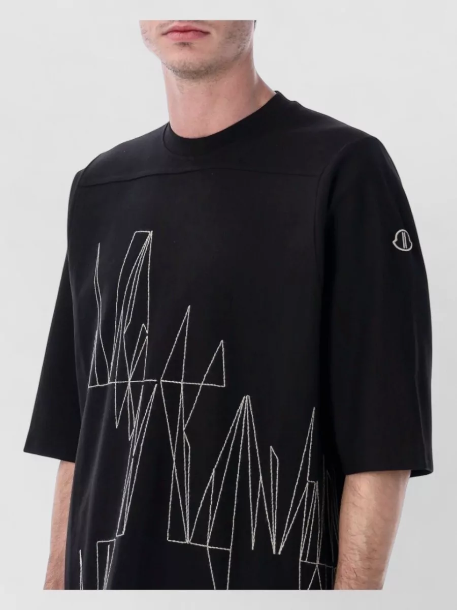 Moncler Knitted Jumbo Short Sleeve Graphic T-Shirt