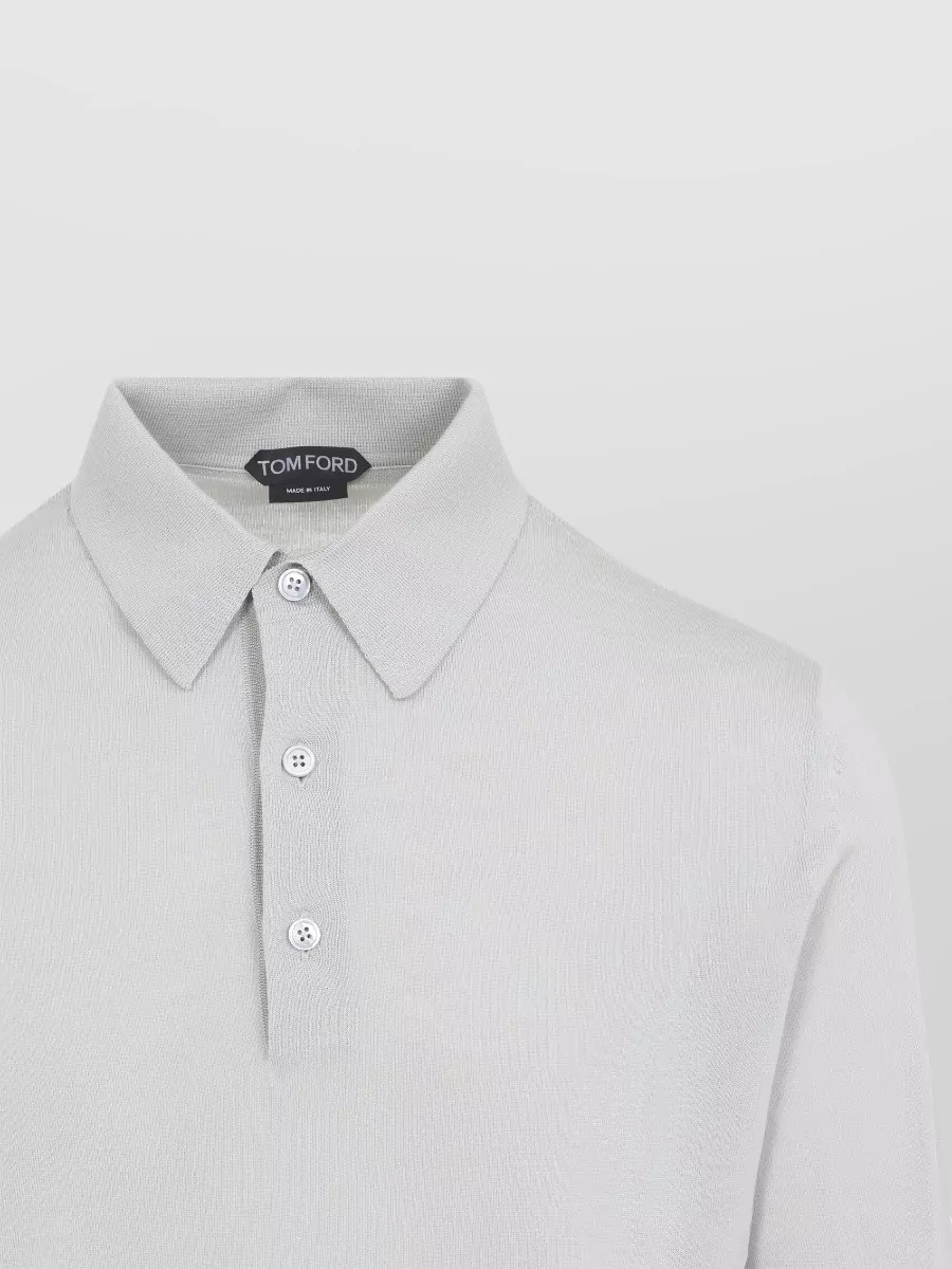 Tom Ford Cashmere Silk Long-Sleeve Polo Shirt