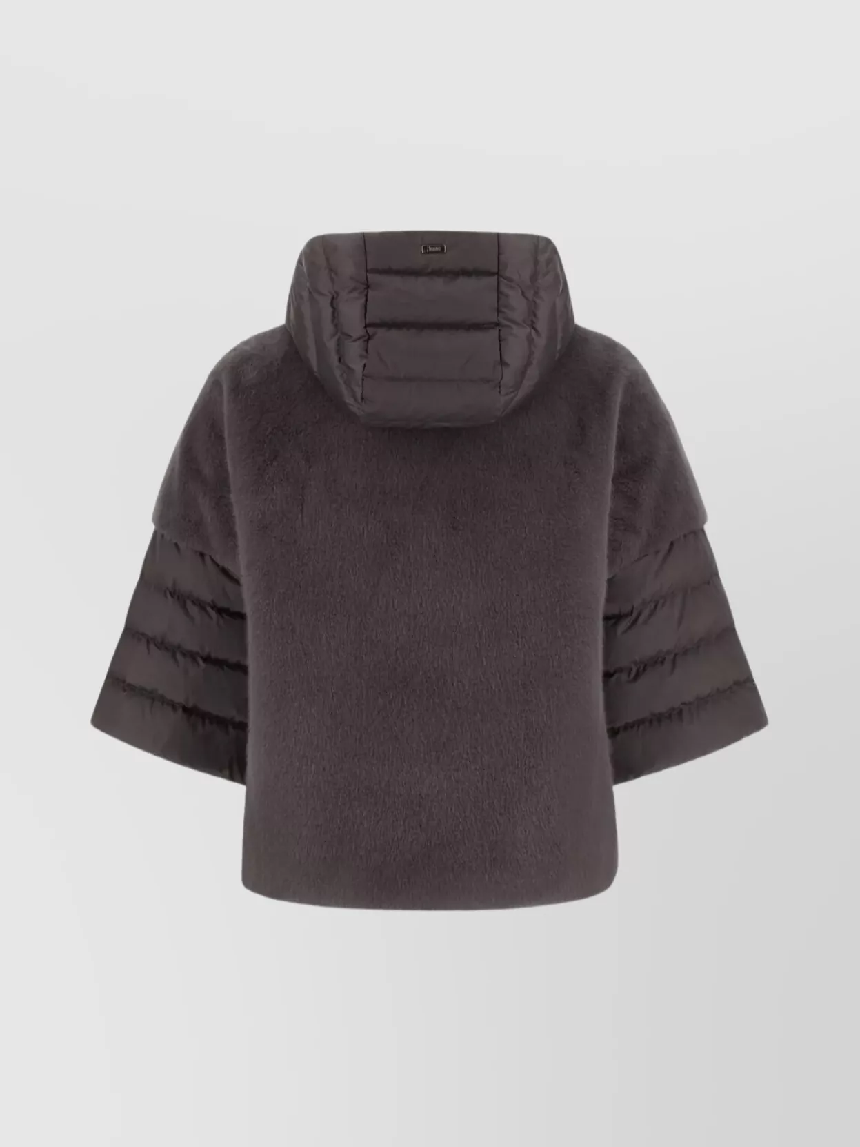 Herno Faux Fur Hooded Quilted Sleeve Coat