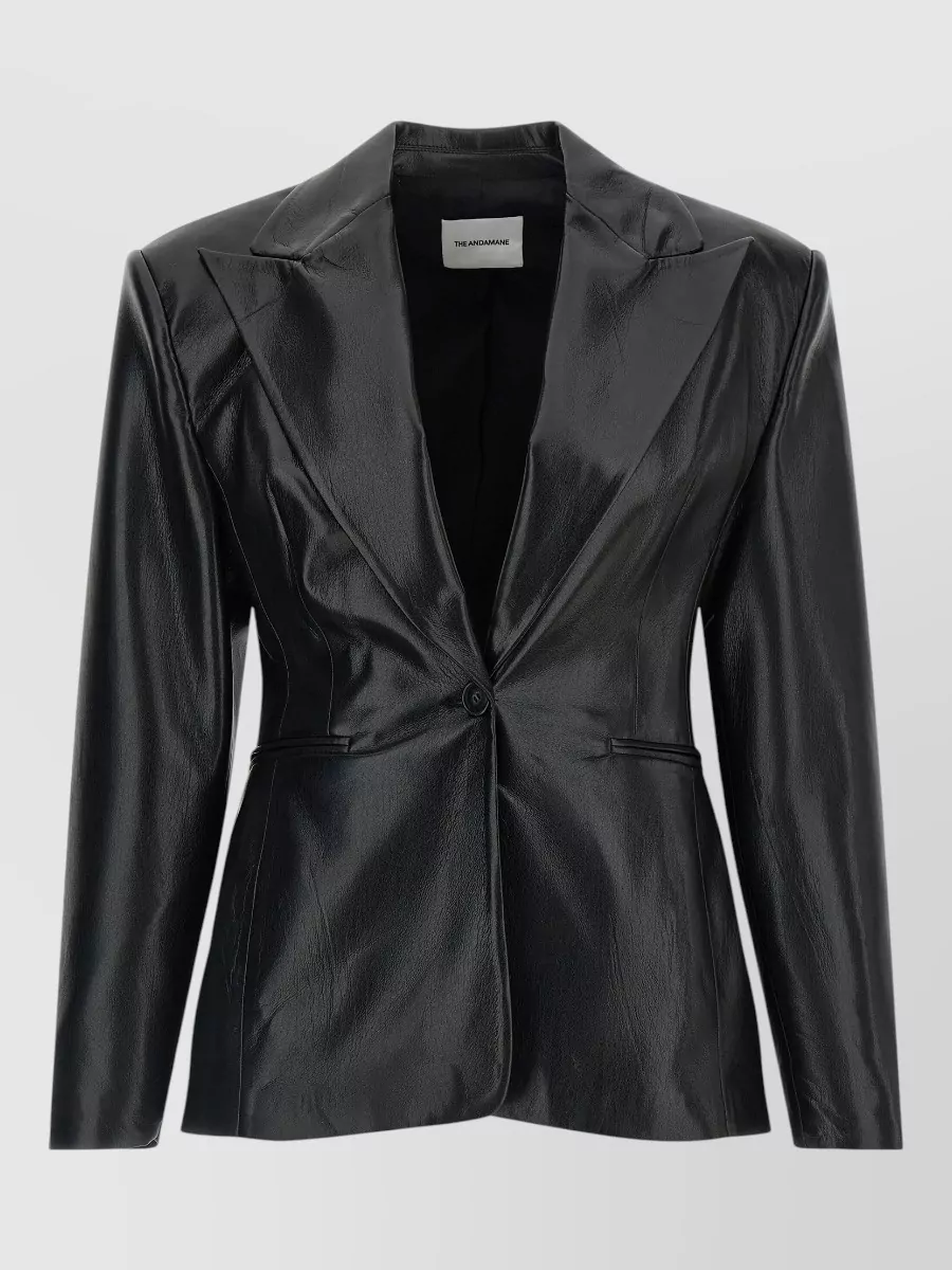 The Andamane leather single-breasted blazer