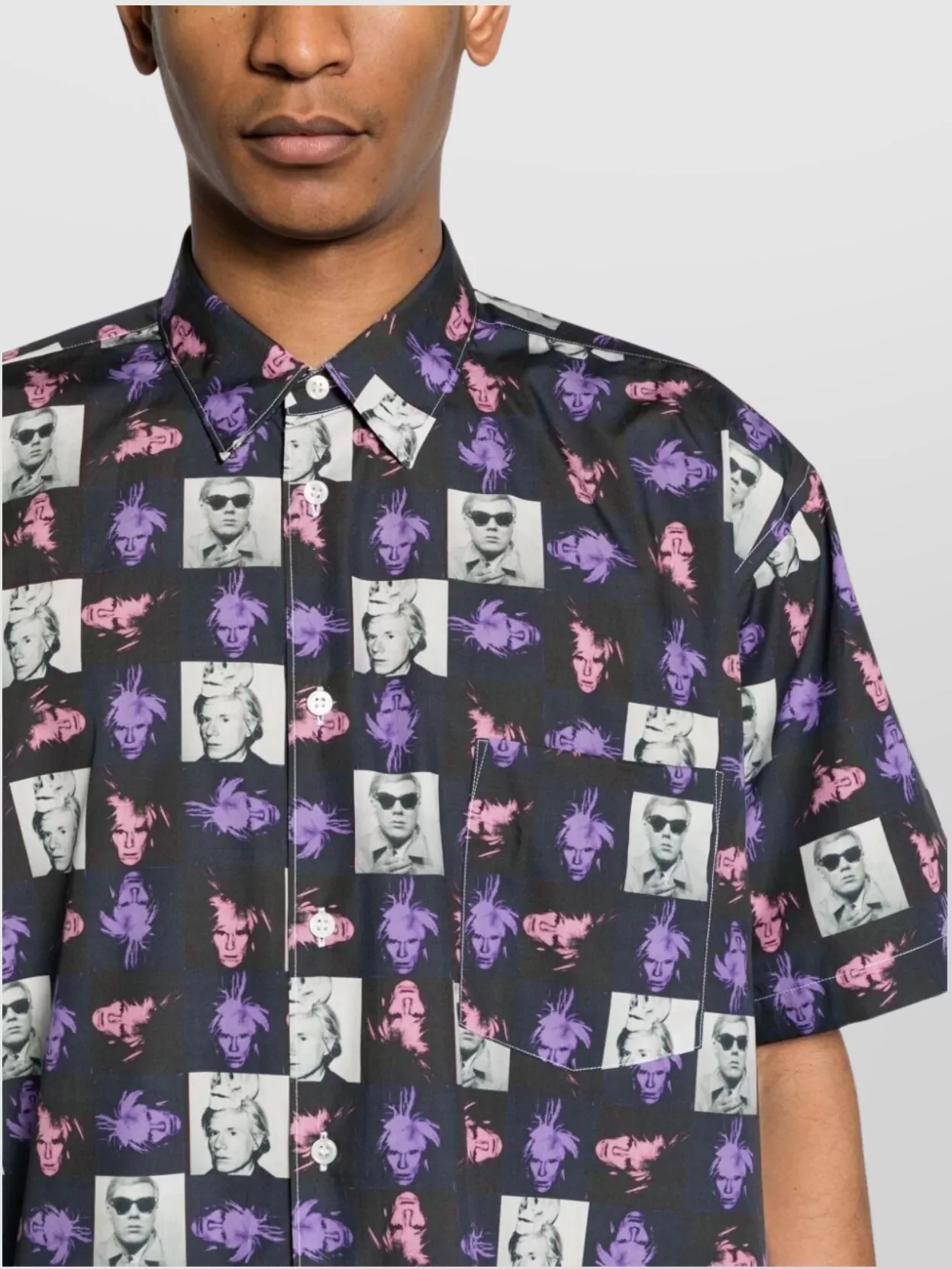 Comme Des Garçons Short Sleeve Graphic Print Button-Down Shirt
