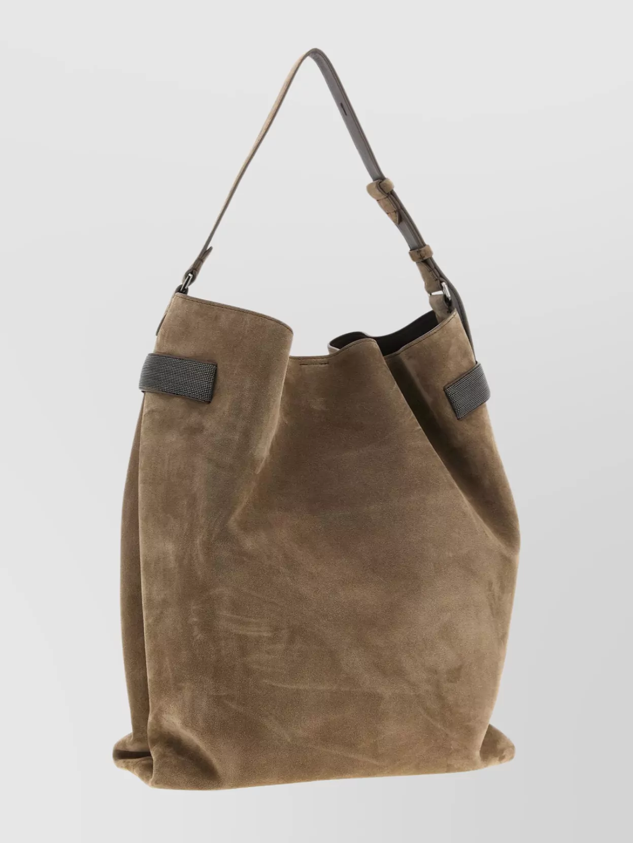 Brunello Cucinelli Suede Shoulder Bag Top Handle Design