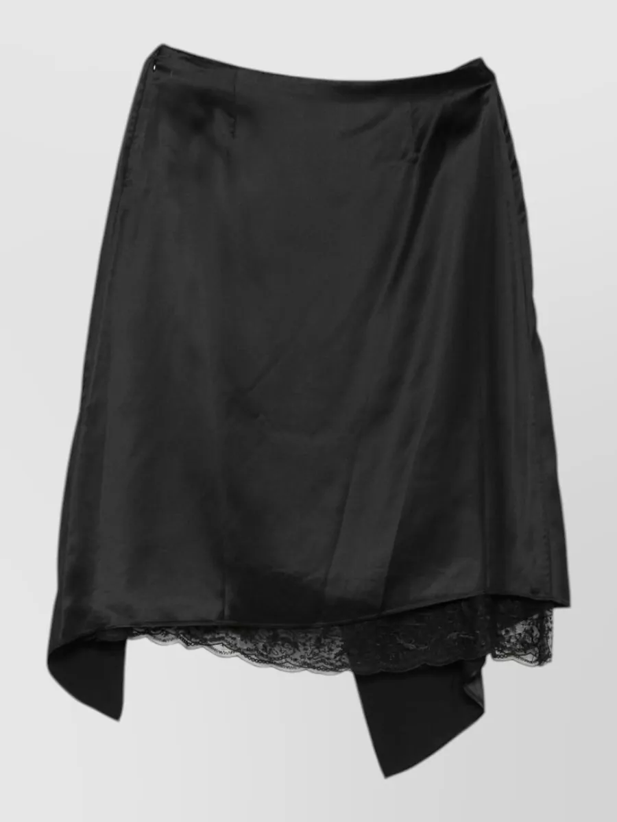 Acne Studios Satin Draped Asymmetric Midi Skirt