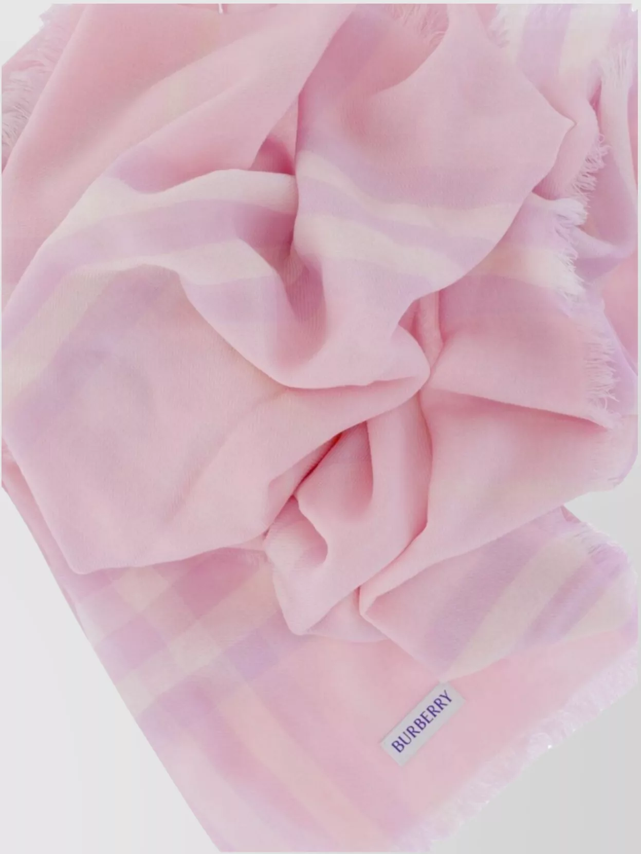 Burberry Fringed Lightweight Soft Texture Scarf